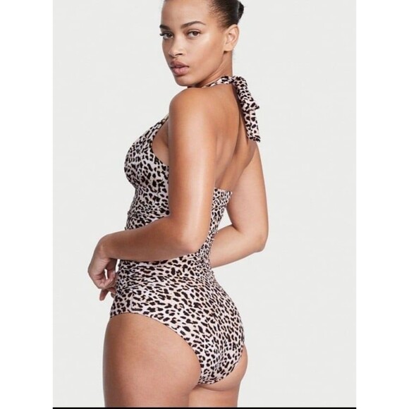 Victorias Secret swimsuit one piece leopard ruched S - Picture 4 of 8